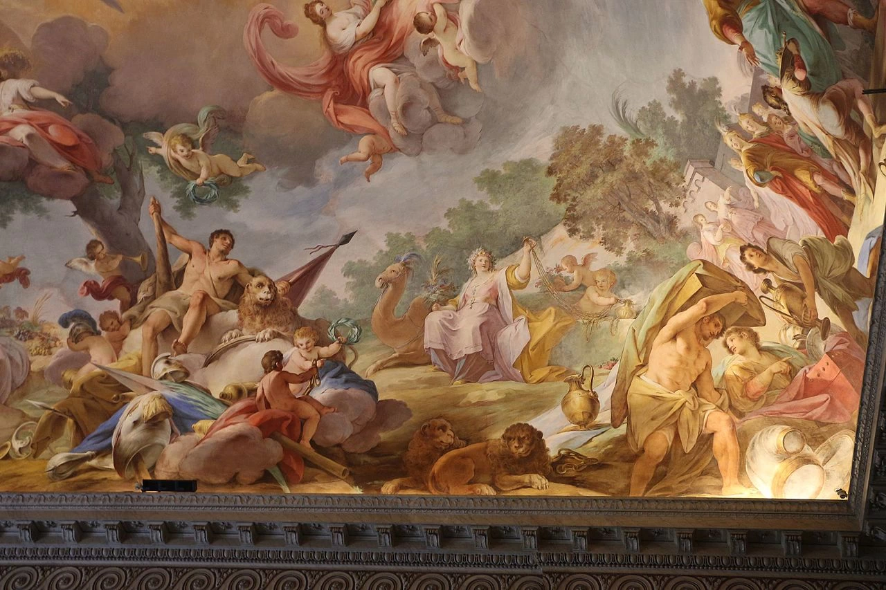 Reggia di caserta, sala di alessandro, matrimonio di alessandro e roxane - dettaglio 1